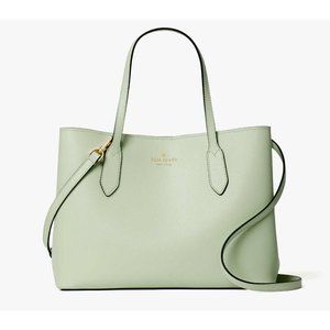 New Kate Spade Harper Satchel Grain Leather Light Olive